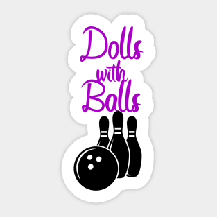 Bowling dolls with balls Sticker